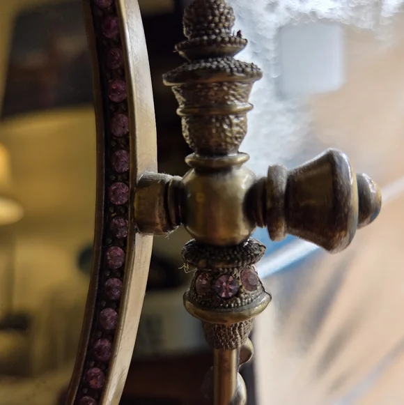 Two's Company Purple and Gold Ornate Vanity Mirror - Picture 5 of 6